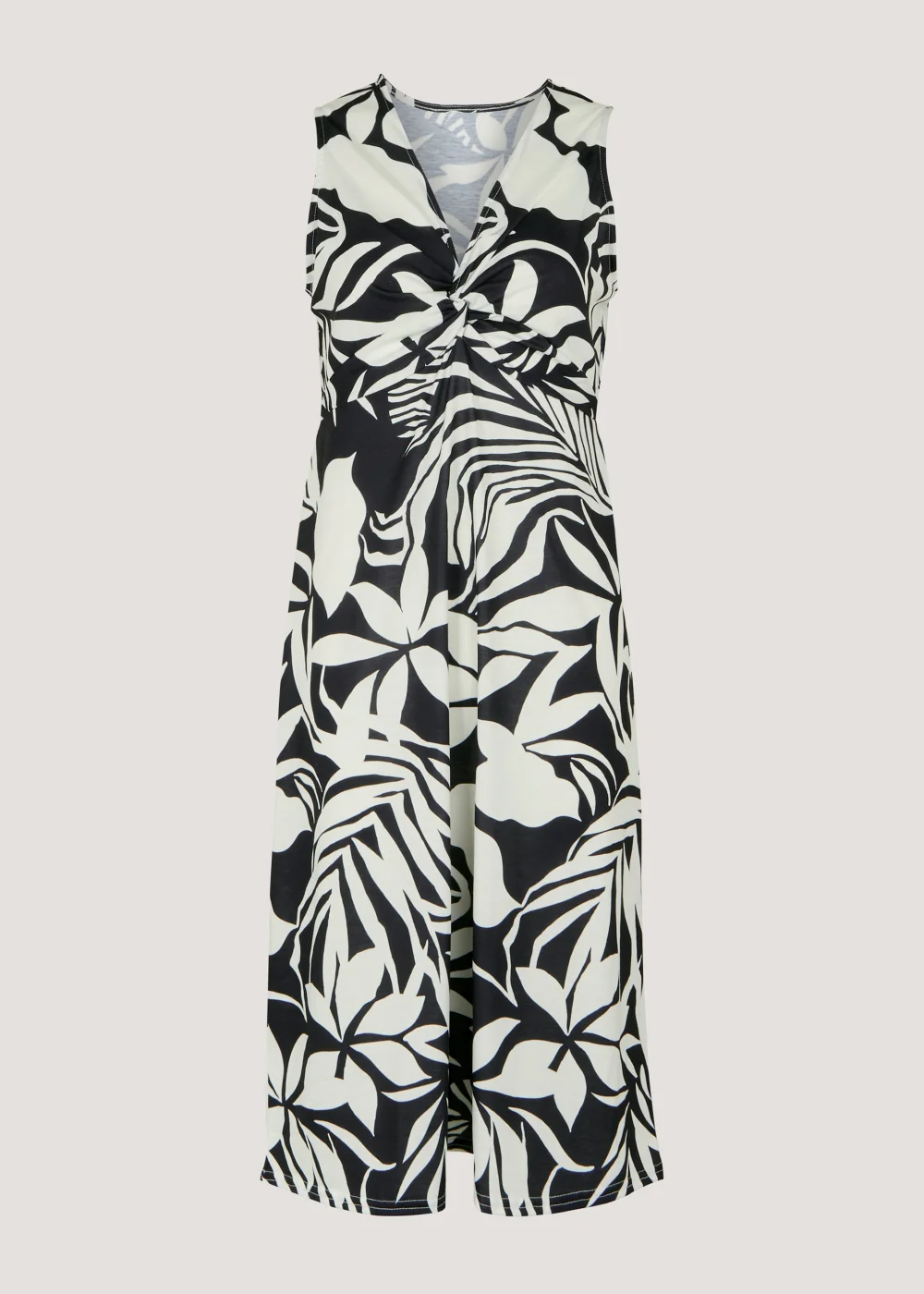 Monochrome Tropical Twist Midi Dress - 8 Image 5