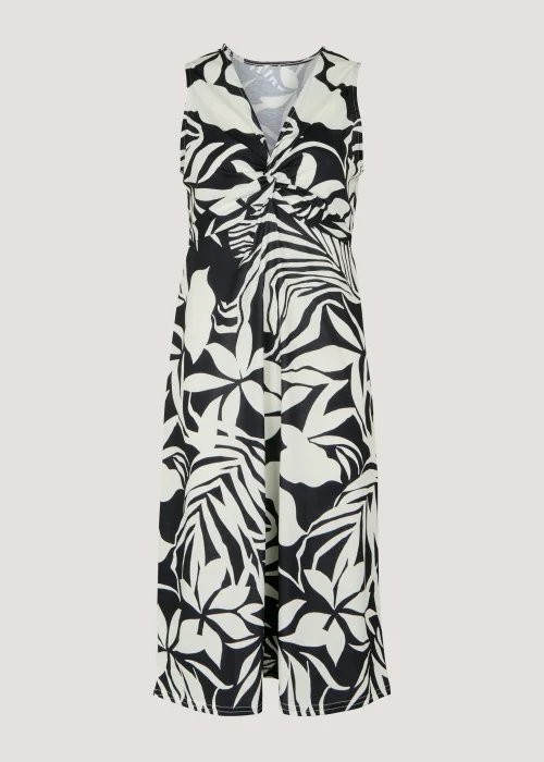 Monochrome Tropical Twist Midi Dress - 8 Image 5