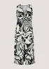 Monochrome Tropical Twist Midi Dress - 8 Image 5