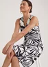 Monochrome Tropical Twist Midi Dress - 8 Image 1