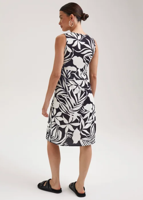 Monochrome Tropical Twist Midi Dress - 8 Image 2