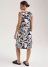 Monochrome Tropical Twist Midi Dress - 8 Image 2