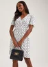 White Spot Wrap Mini Dress - 8 Image 1