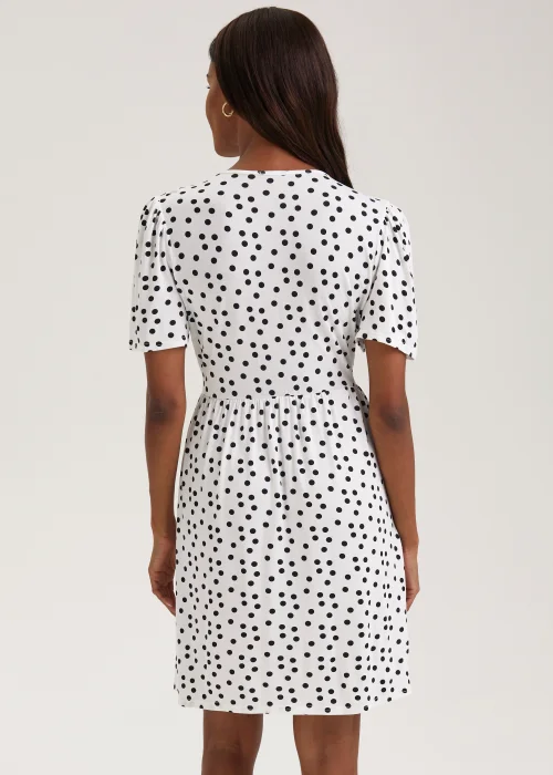 White Spot Wrap Mini Dress - 8 Image 2