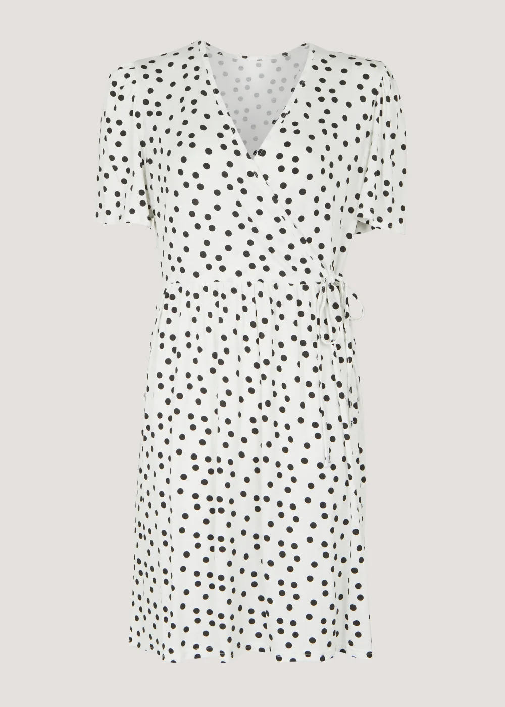 White Spot Wrap Mini Dress - 8 Image 5