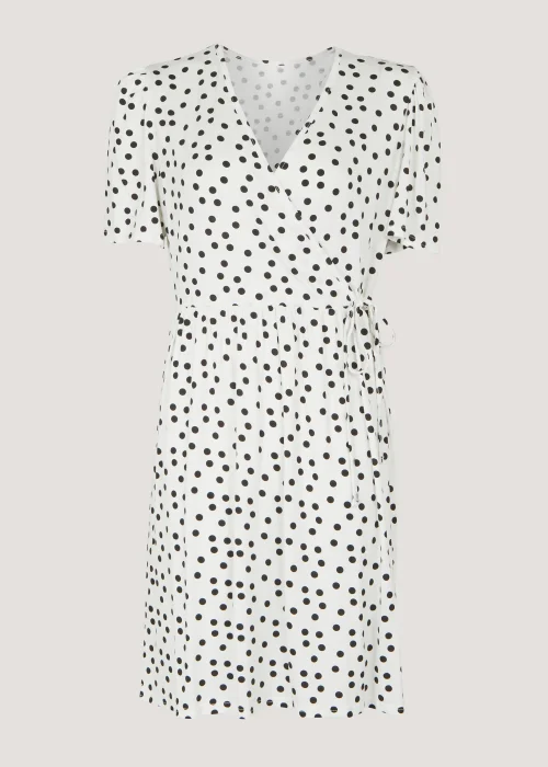 White Spot Wrap Mini Dress - 8 Image 5