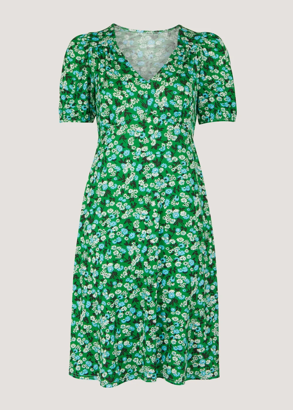Green Ditsy Floral Mini Dress - 8 Image 5