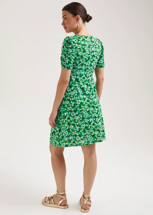 Green Ditsy Floral Mini Dress - 8 Image 2
