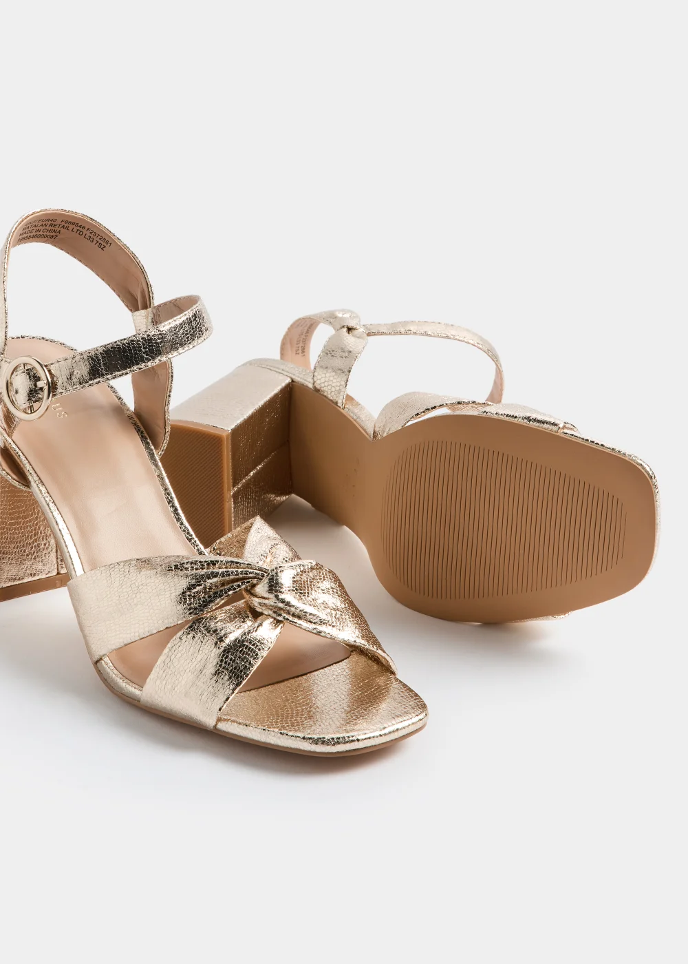 Et Vous Gold Twist Block Heel - Size 3 Image 2