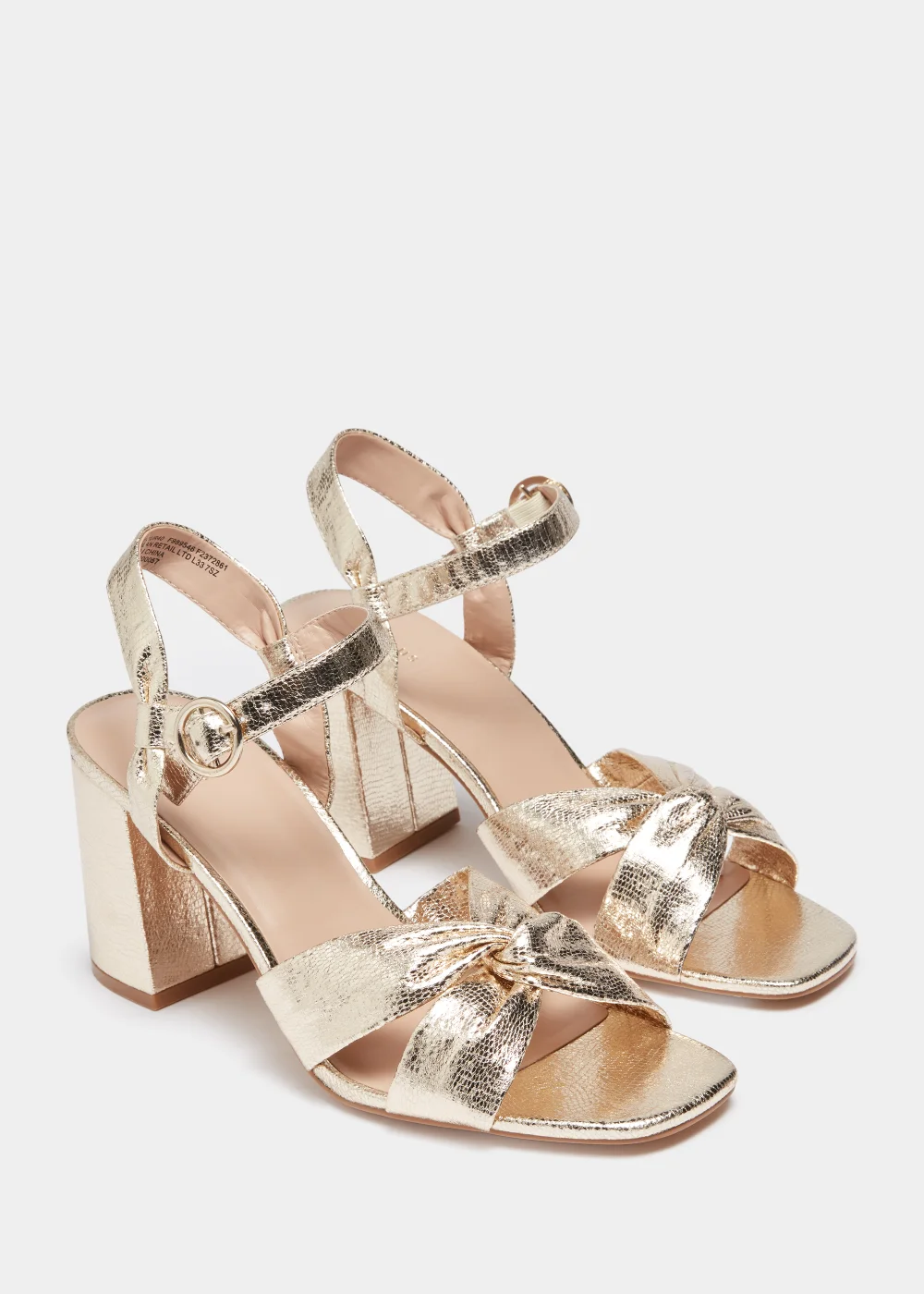 Et Vous Gold Twist Block Heel - Size 3 Image 1