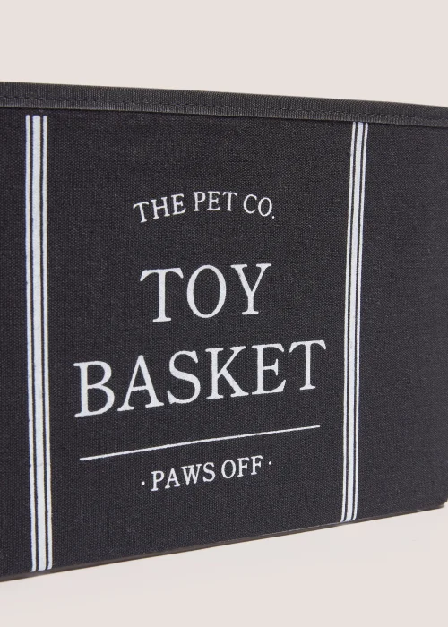 Black Fabric Pet Toy Basket (30cm x 30cm x 20cm) Image 2
