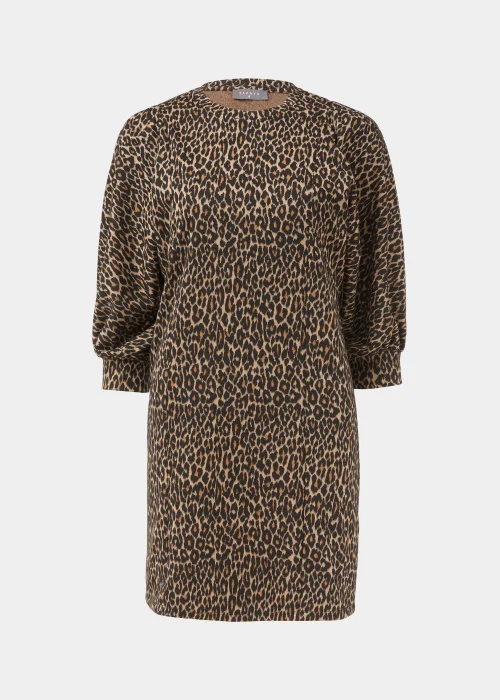 Tan Jacquard Leopard Print Dress - 8 Image 5