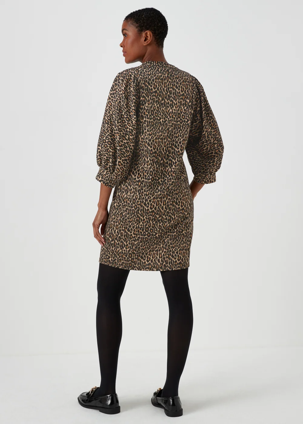 Tan Jacquard Leopard Print Dress - 8 Image 2