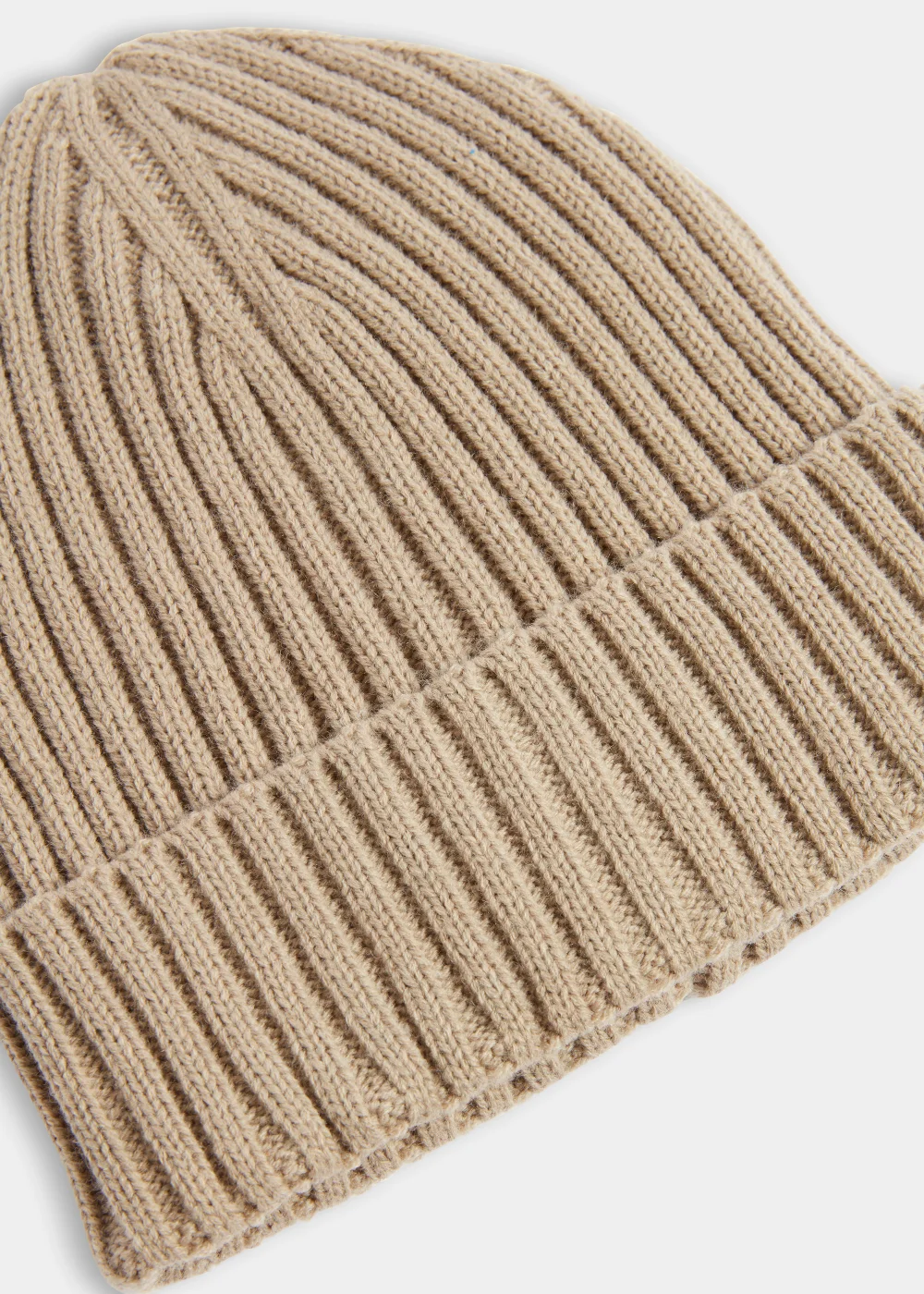 Stone Thick Ribbed Beanie Hat - One Size Image 2
