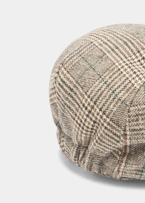 Brown Check Flat Cap - Small/Medium Image 2