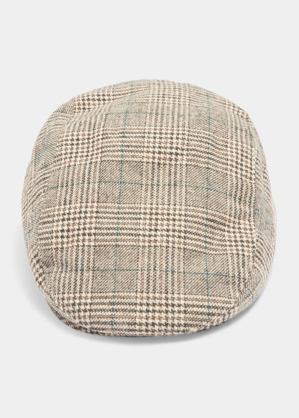 Brown Check Flat Cap - Small/Medium Image 1
