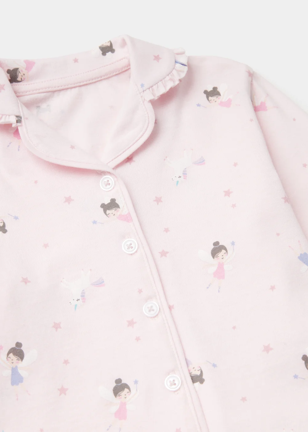 Girls Pink Fairy Unicorn Button Up Pyjama Set (9mths-5yrs) - Age 9 - 12 Months Image 2