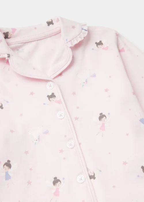 Girls Pink Fairy Unicorn Button Up Pyjama Set (9mths-5yrs) - Age 9 - 12 Months Image 2