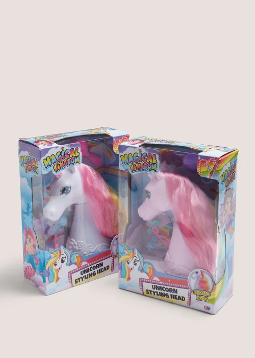 Kids Multicoloured Unicorn Styling Head - Pink Image 1