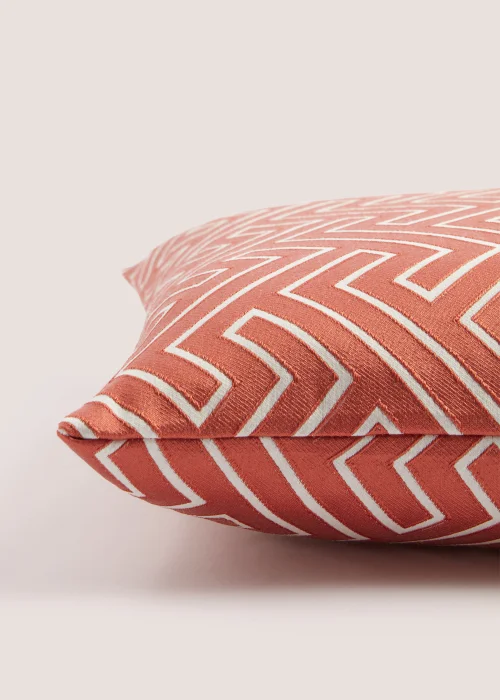 Orange Maze Jacquard Cushion (43cm x 43cm) Image 2
