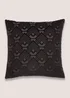 Black Cut Velvet Geo Cushion (43cm x 43cm) Image 1