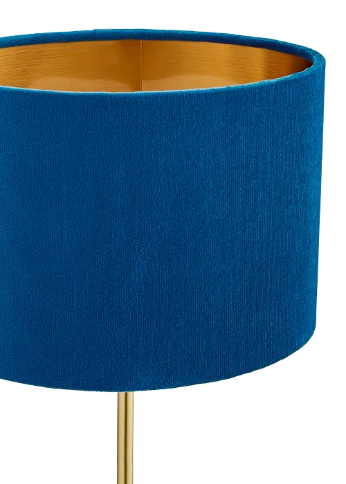 Inlight Navy Blue Velvet Stick Table Lamp (40cm x 16cm x 21cm) - One Size Image 2