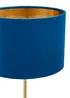 Inlight Navy Blue Velvet Stick Table Lamp (40cm x 16cm x 21cm) - One Size Image 2