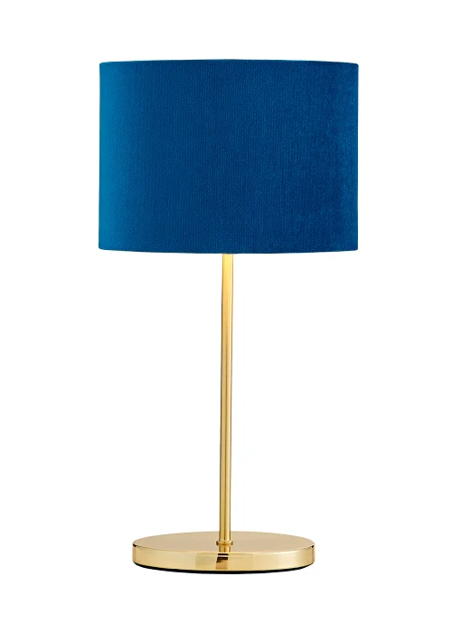 Inlight Navy Blue Velvet Stick Table Lamp (40cm x 16cm x 21cm) - One Size Image 1