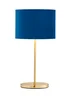 Inlight Navy Blue Velvet Stick Table Lamp (40cm x 16cm x 21cm) - One Size Image 1
