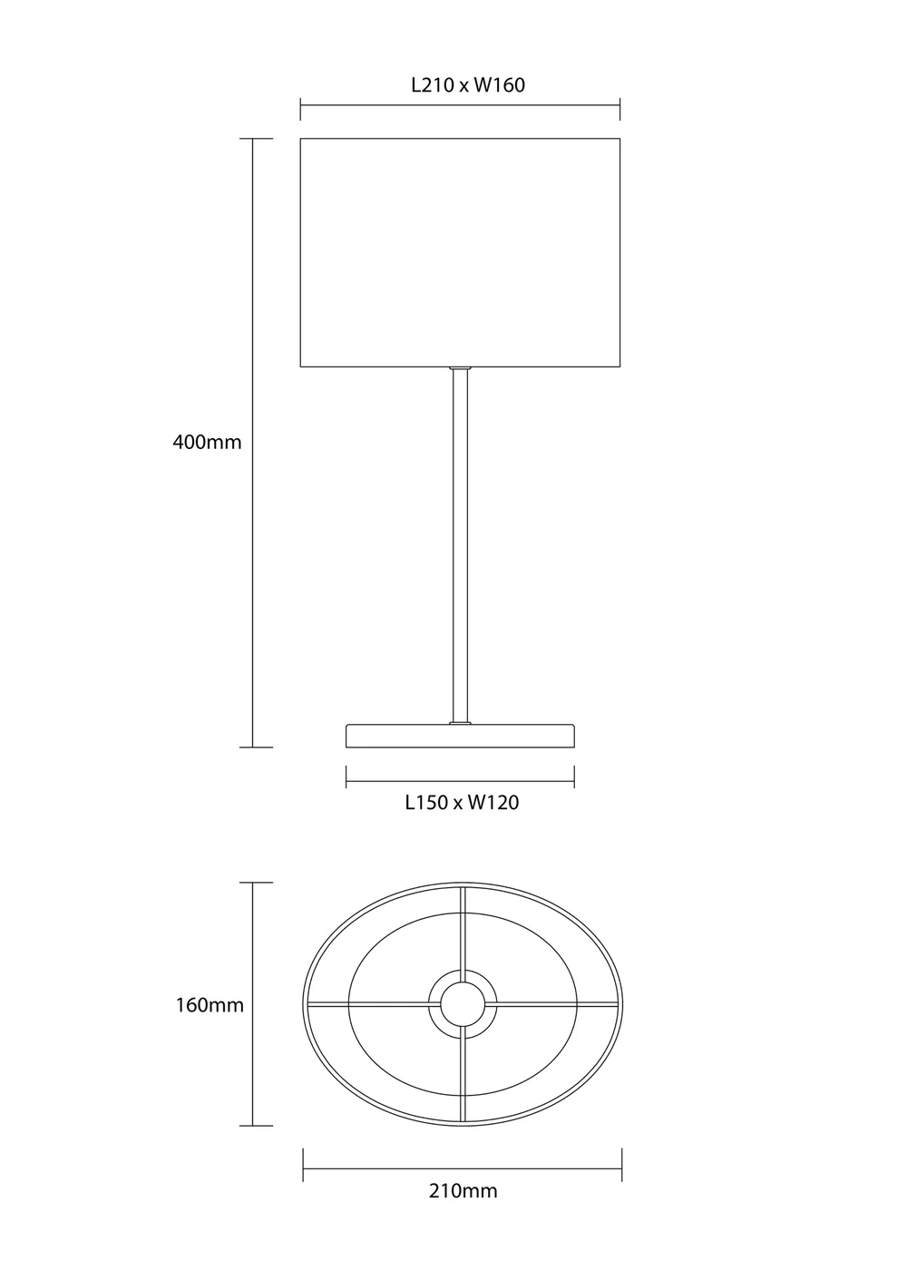 Inlight Navy Blue Velvet Stick Table Lamp (40cm x 16cm x 21cm) - One Size Image 4