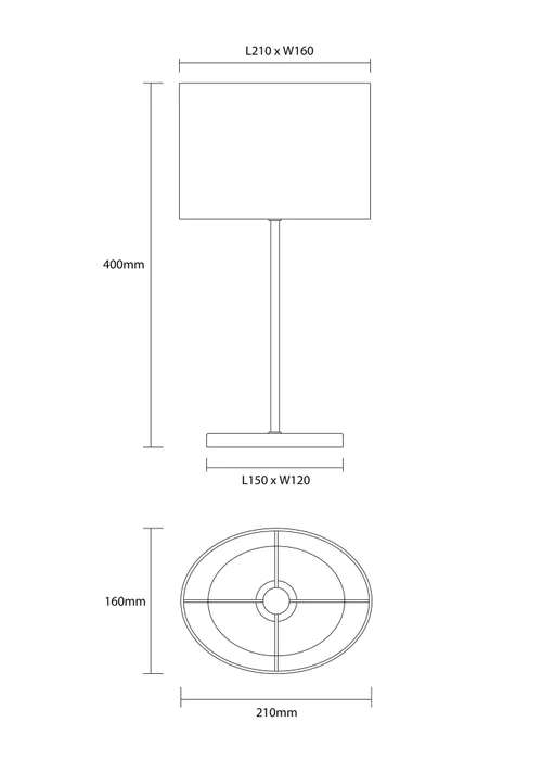 Inlight Navy Blue Velvet Stick Table Lamp (40cm x 16cm x 21cm) - One Size Image 4