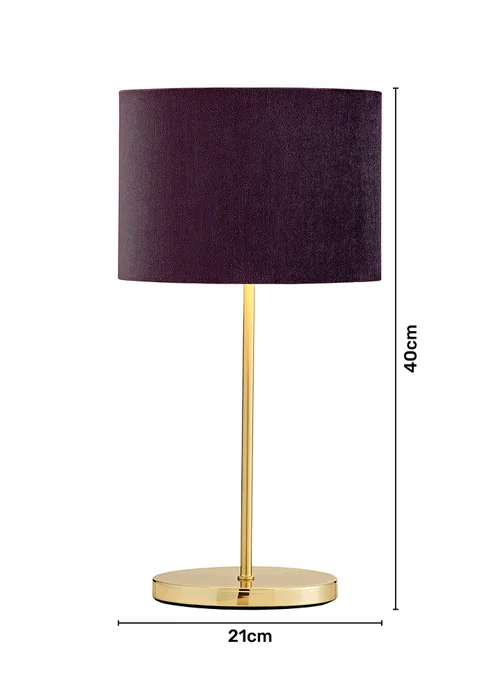 Inlight Maroon Velvet Stick Table Lamp (40cm x 16cm x 21cm) - One Size Image 4