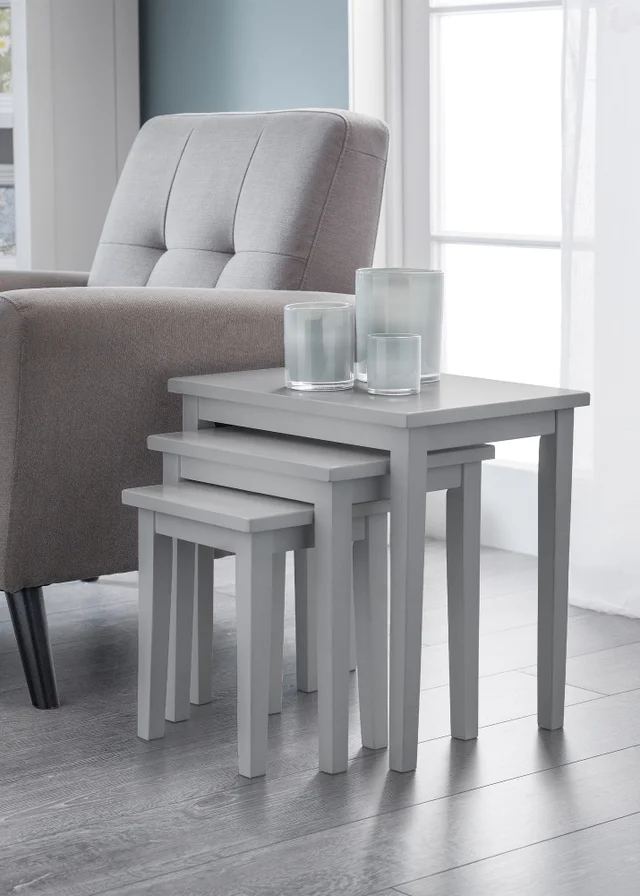Julian Bowen Cleo Nest Of Tables Grey (46 x 48 x 33 cm)