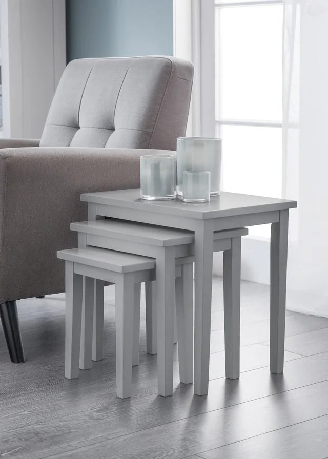 Julian Bowen Cleo Nest Of Tables Grey (46 x 48 x 33 cm)