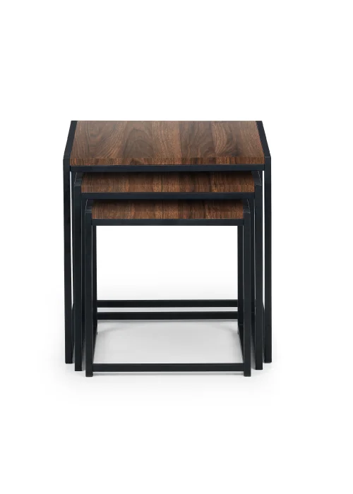 Julian Bowen Tribeca Nest Of 3 Tables Black/Walnut (45 x 45 x 45 cm) - No Size Image 2