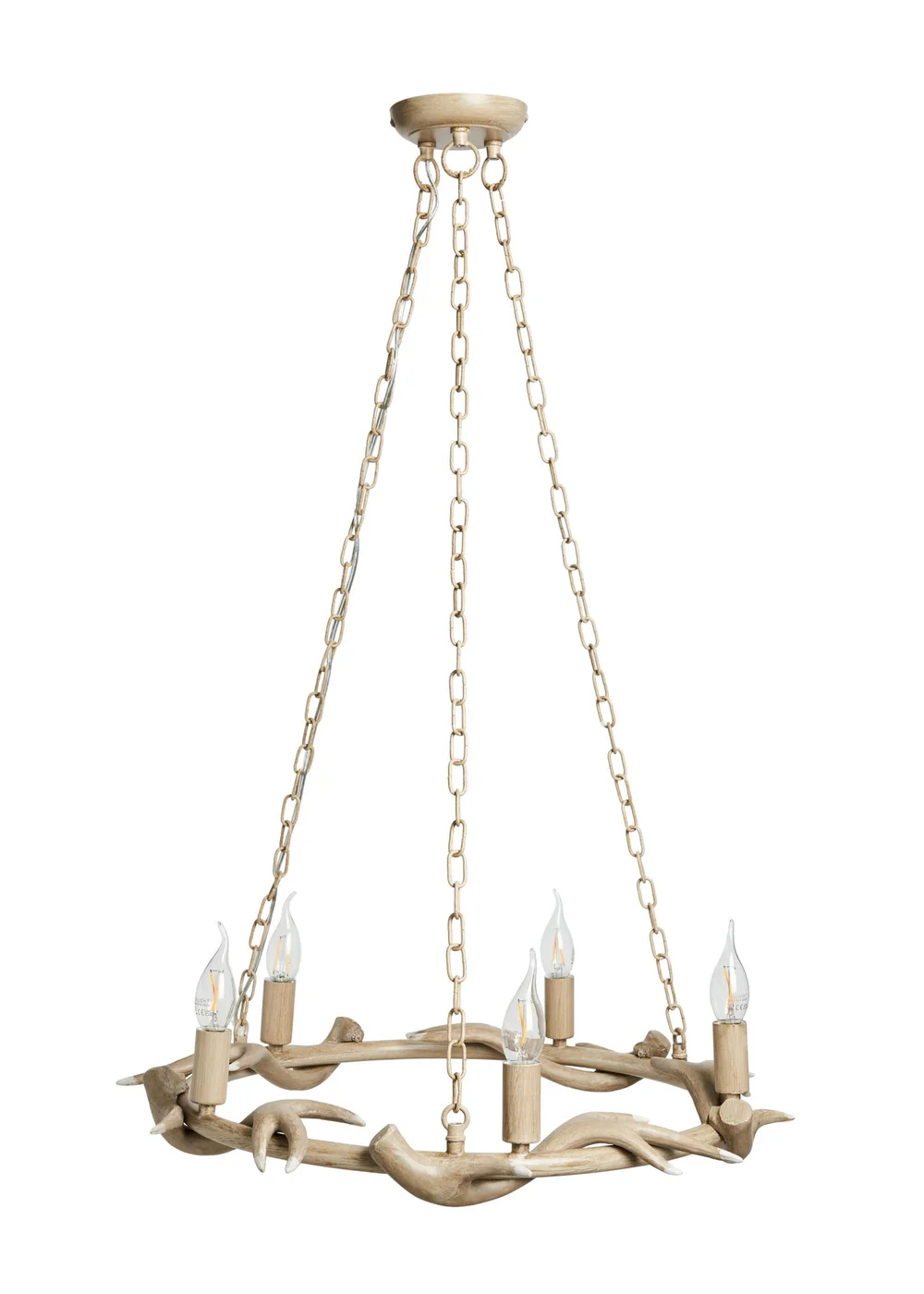 Inlight Antler Cartwheel 5L Chandelier (80cm x 62cm) - One Size Image 5