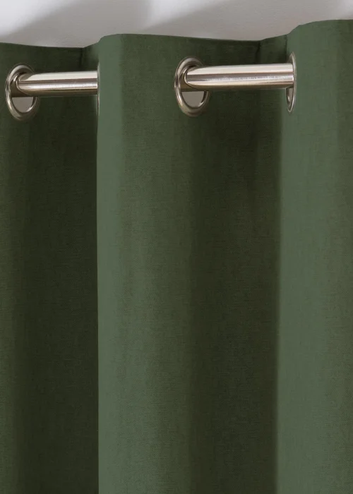 Fusion Sorbonne Bottle Green Eyelet Curtains - 46W X 54D (116x137cm) Image 2
