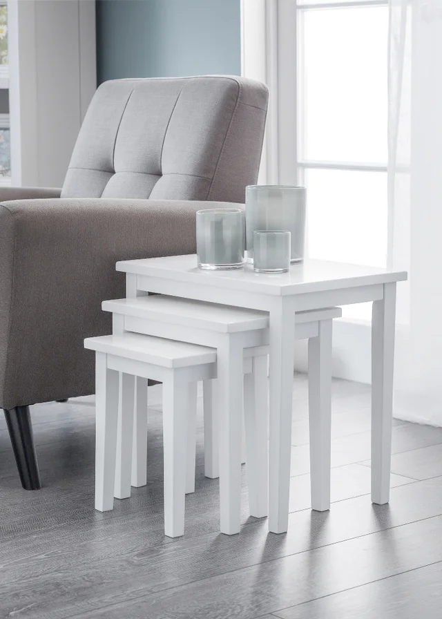 Julian Bowen Cleo Nest Of Tables Pure White (46 x 48 x 33 cm)