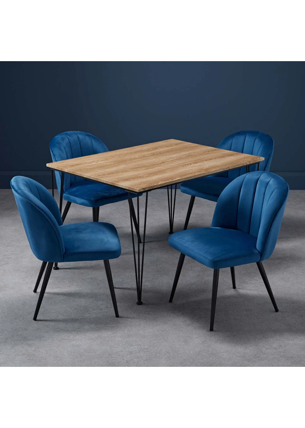 LPD Furniture Set of 2 Orla Dining Chairs Blue (815x625x540mm) - No Size Image 5