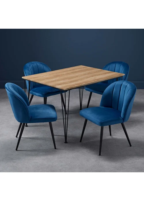 LPD Furniture Set of 2 Orla Dining Chairs Blue (815x625x540mm) - No Size Image 5