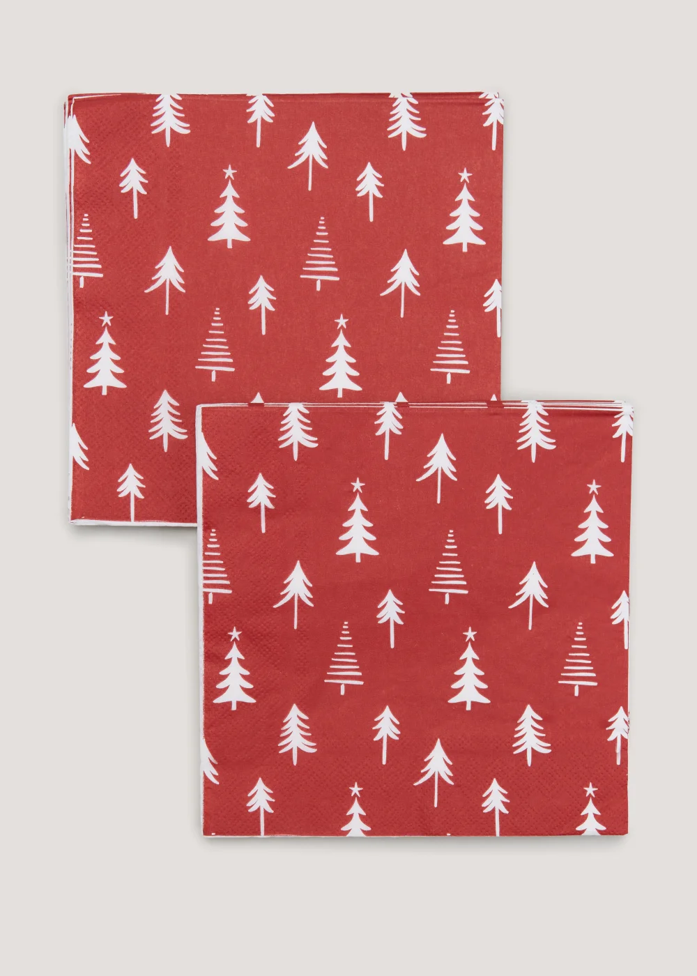 16 Pack Red Tree Napkins (33cm x 33cm) Image 1