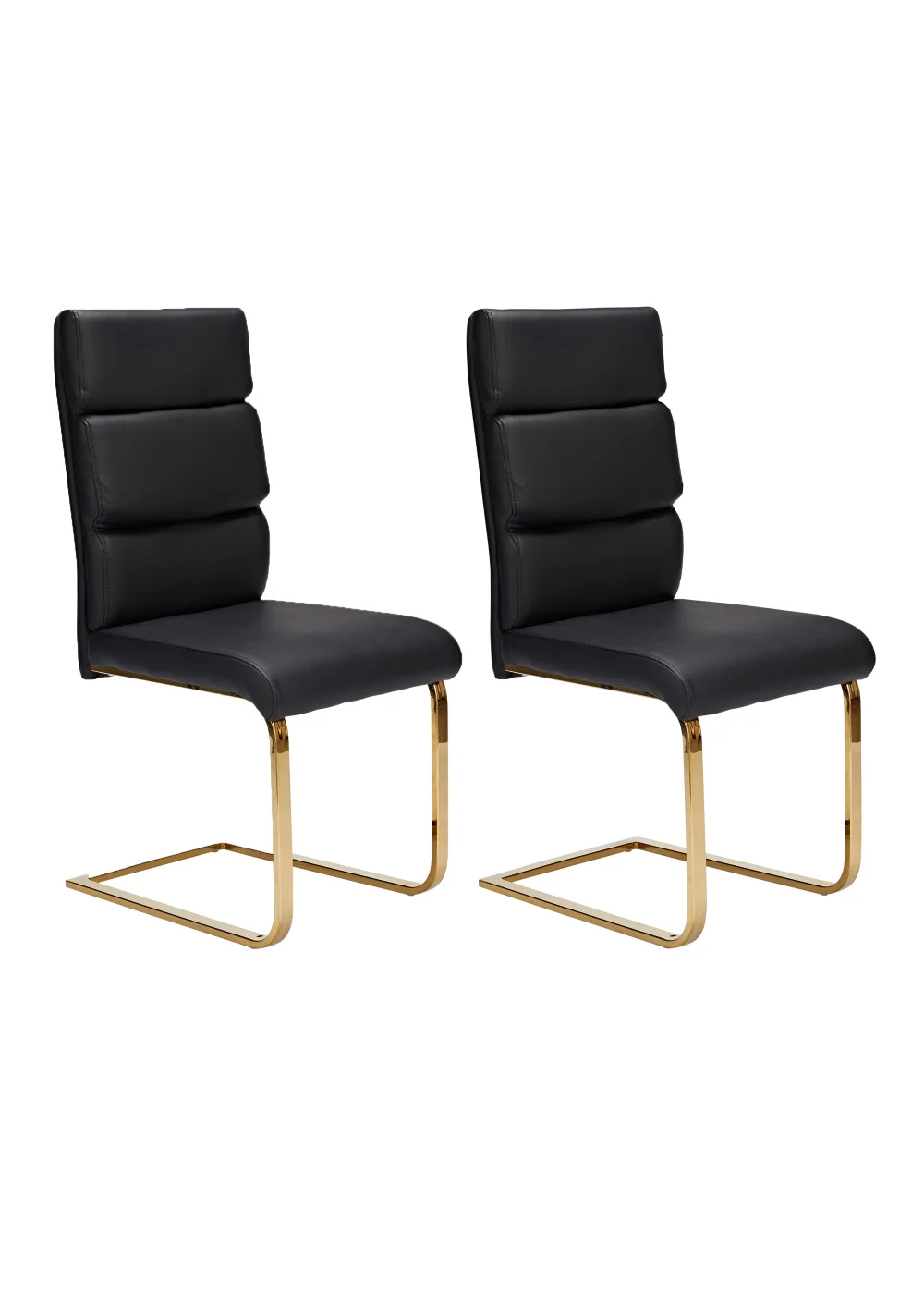LPD Furniture Set of 2 Antibes Dining Chairs Black (950x640x430mm) - No Size Image 1