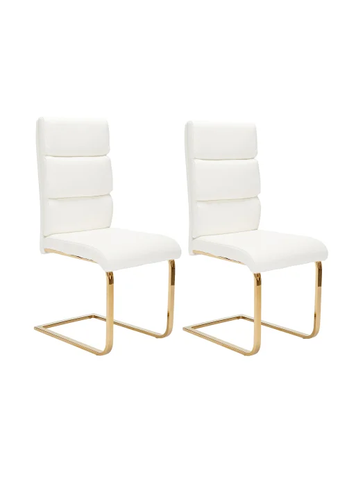 LPD Furniture Set of 2 Antibes Dining Chairs White (950x640x430mm) - One Size Image 1