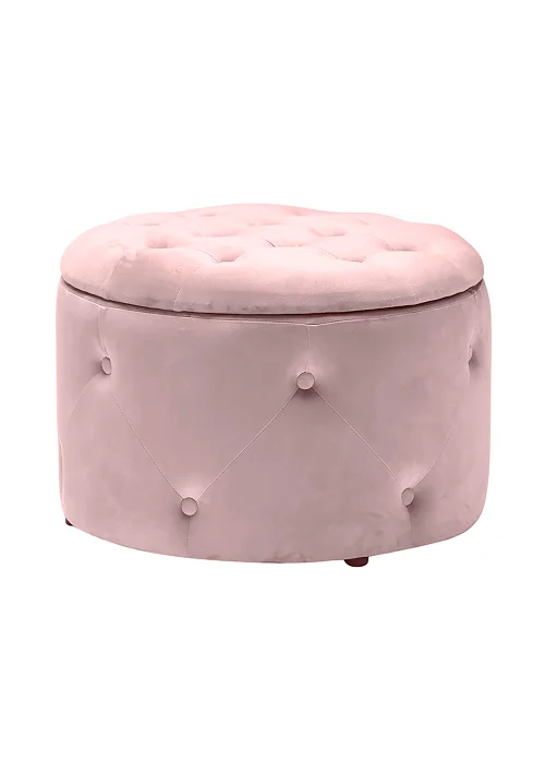 LPD Furniture Cleo Storage Pouff Pink (400x600x600mm) - One Size Image 1