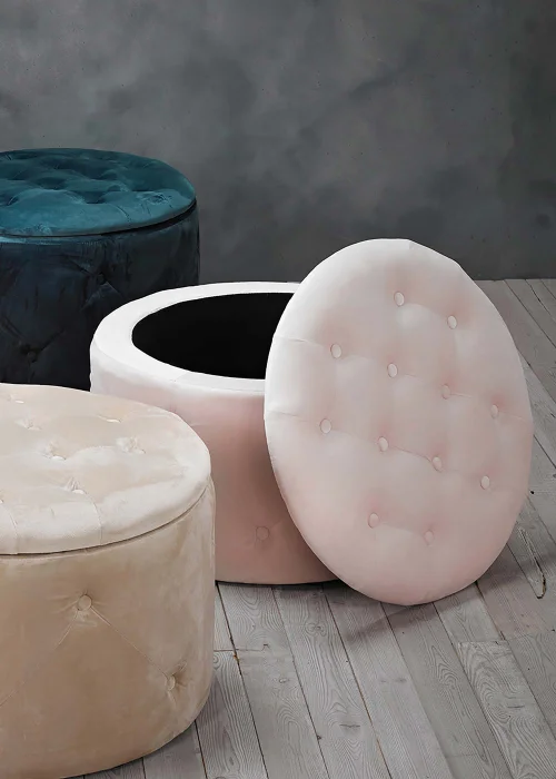 LPD Furniture Cleo Storage Pouff Pink (400x600x600mm) - One Size Image 3