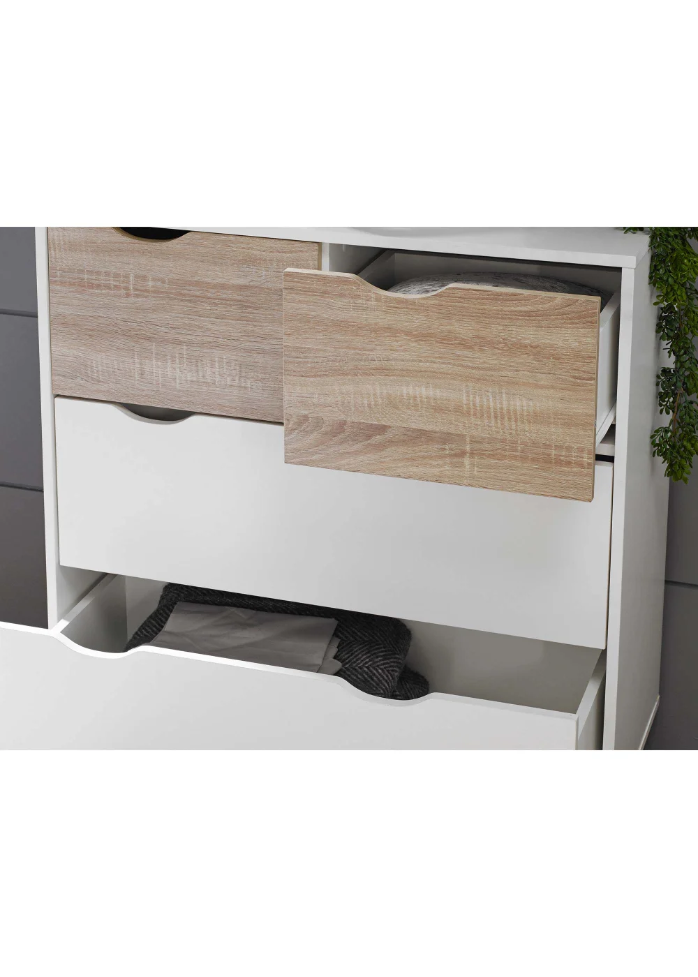 LPD Furniture Stockholm 4 Drawer Chest White-Oak (900x390x820mm) - No Size Image 1