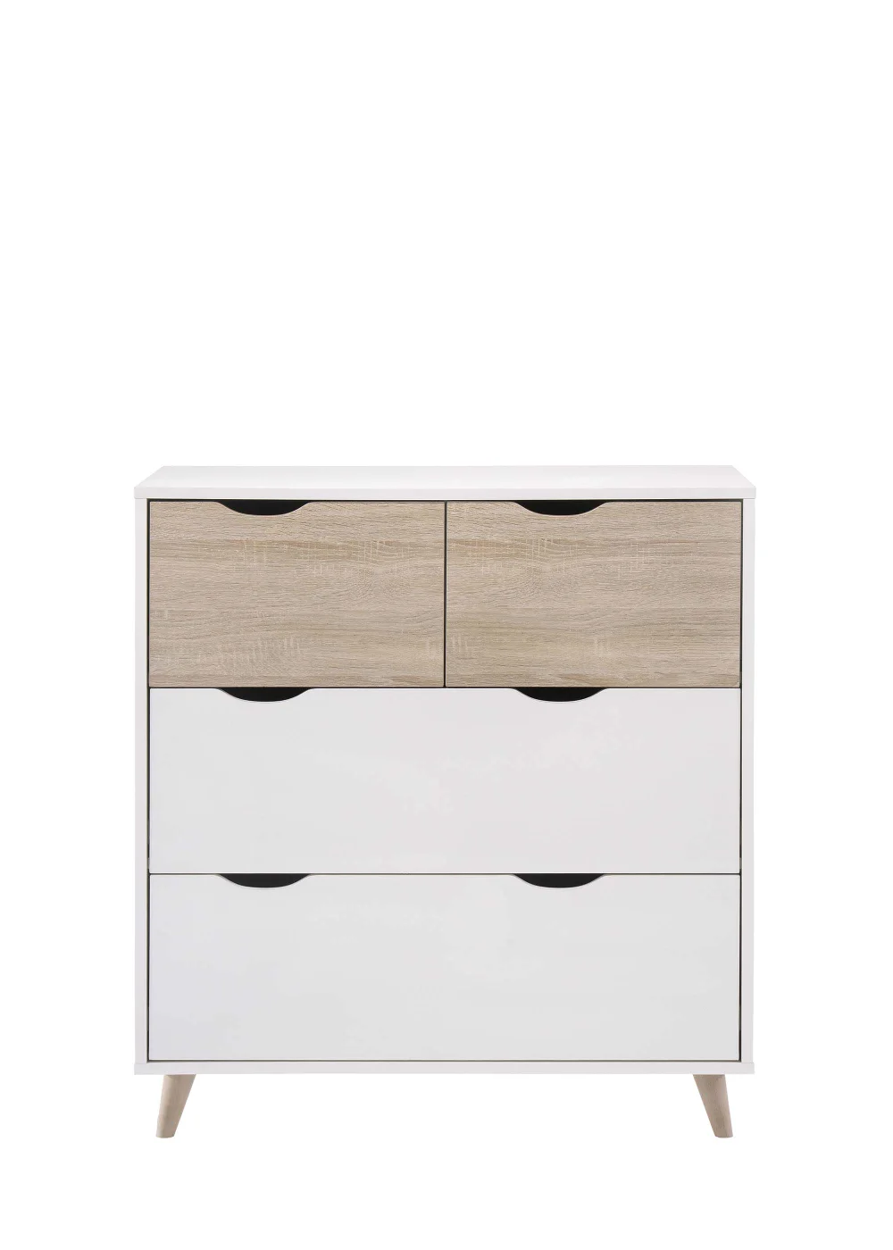 LPD Furniture Stockholm 4 Drawer Chest White-Oak (900x390x820mm) - No Size Image 3