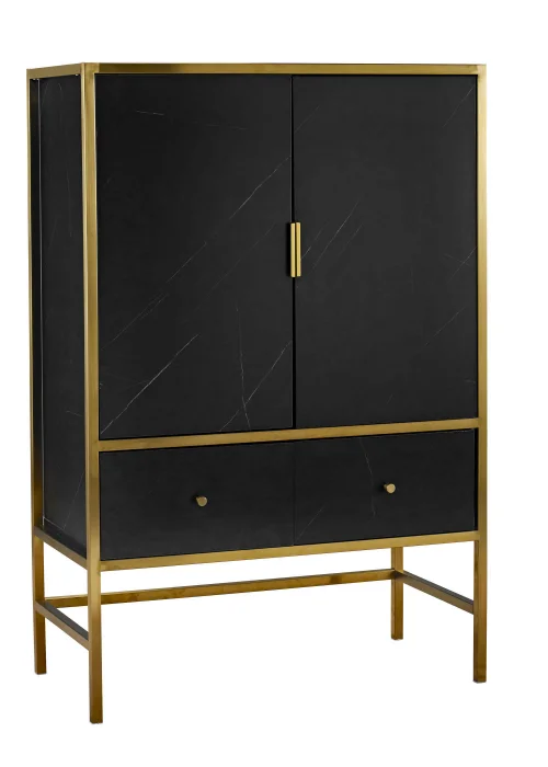 LPD Furniture Monaco Drinks Cabinet Black (1200x400x800mm) - No Size Image 2