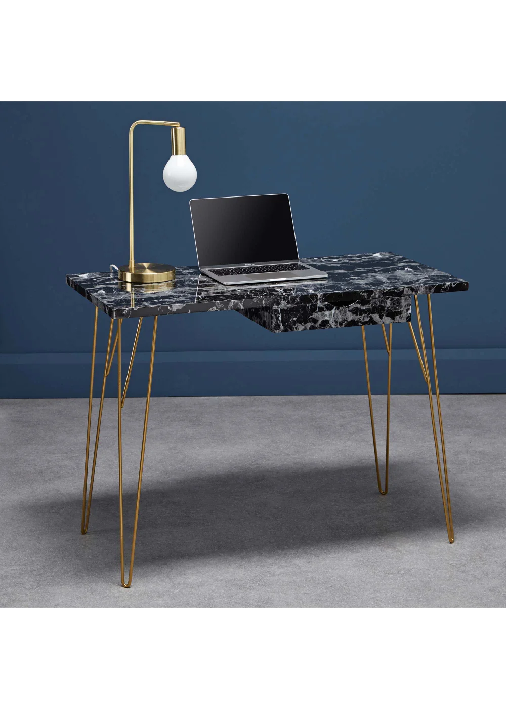 LPD Furniture Fusion Desk Black Marble (750x500x1000mm) - No Size Image 1