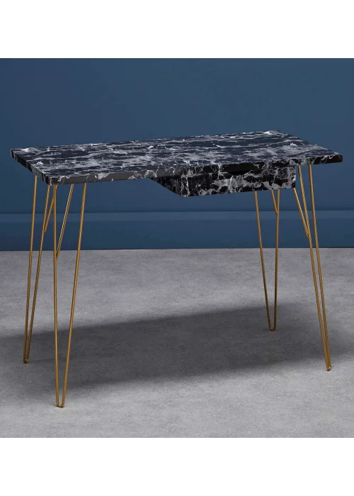 LPD Furniture Fusion Desk Black Marble (750x500x1000mm) - No Size Image 2